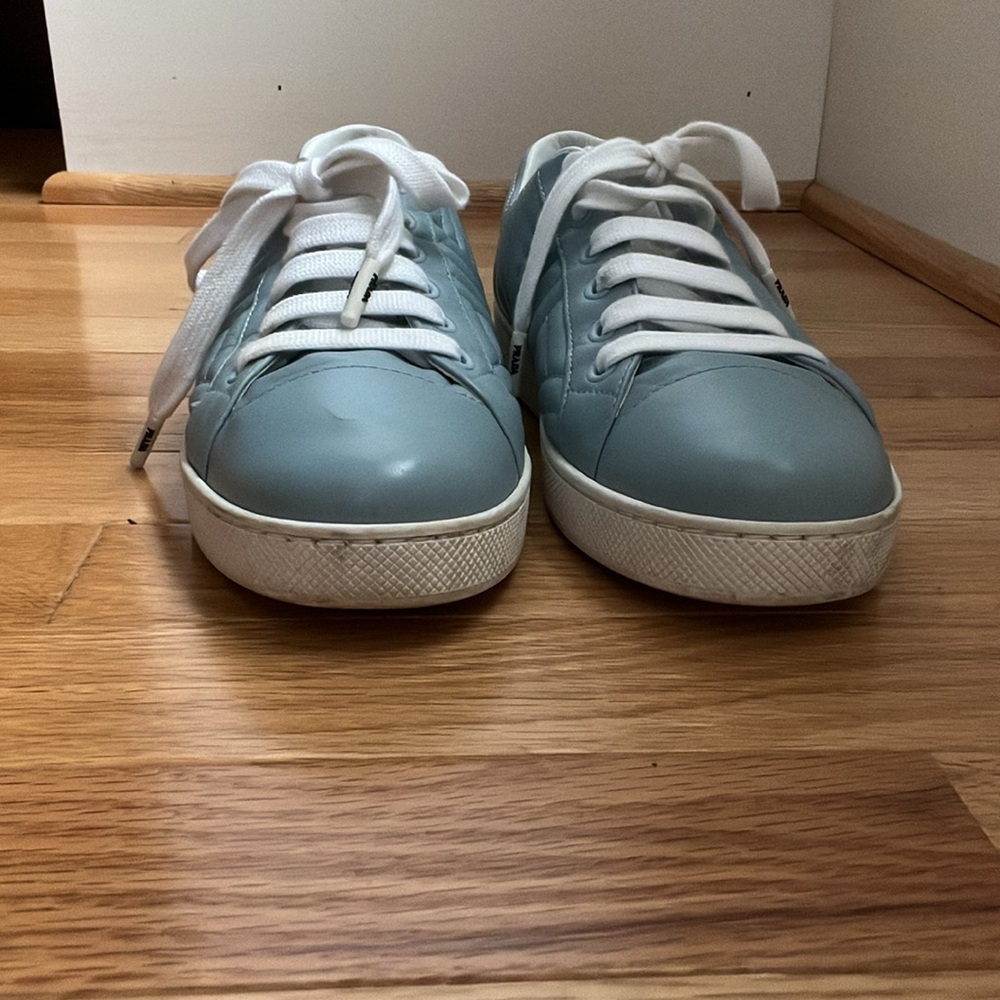 Prada light blue leather sneakers - Picture 5 of 6